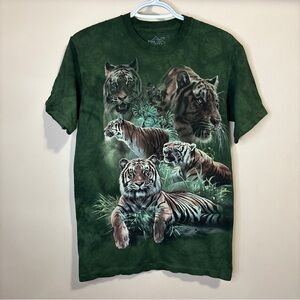 The Mountain Jungle Tigers Exotic Tiger King Cat Animal Green T-Shirt sz S